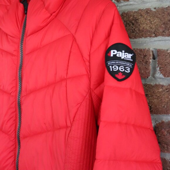 pajar winter coat * red * hooded * zippered pockets * euc - Picture 4 of 11